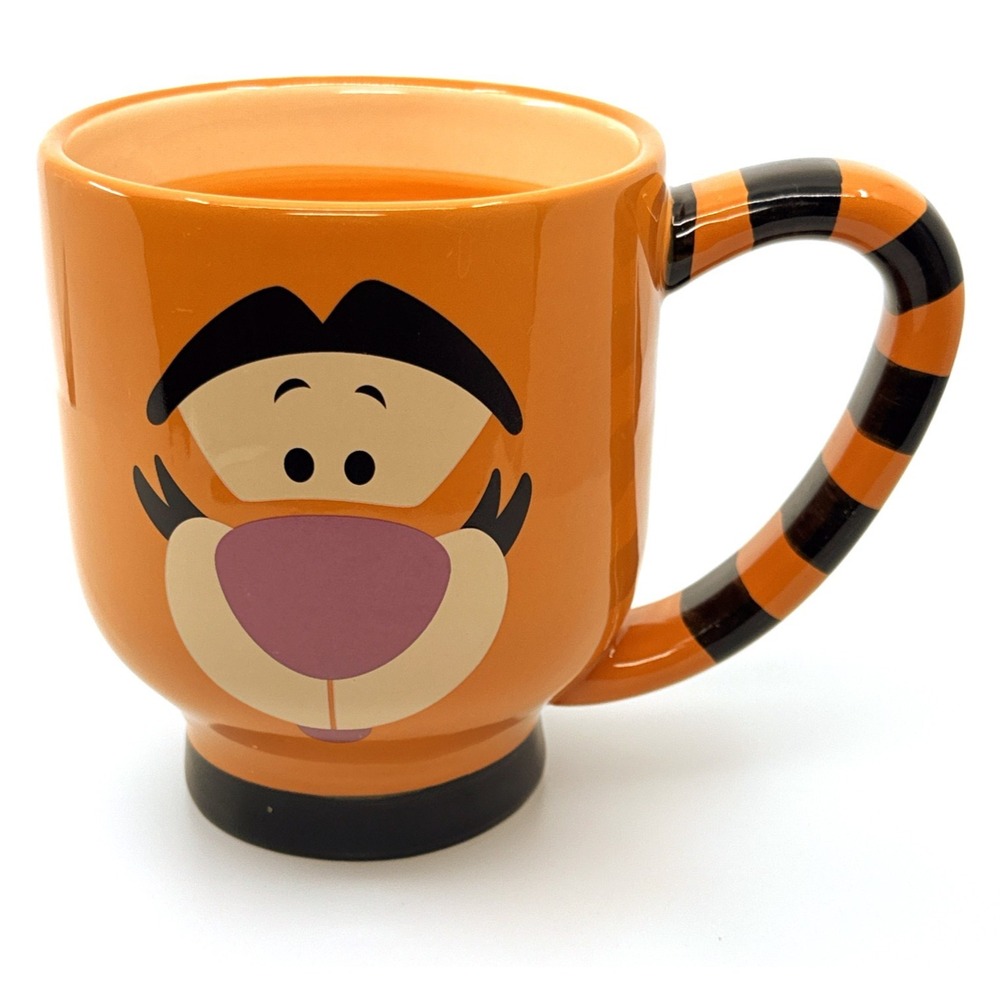 Disney Authentic Theme Parks Tigger Jumbo Footed Ceramic Mug Striped Tail Handle
